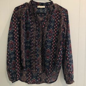 Printed button up blouse